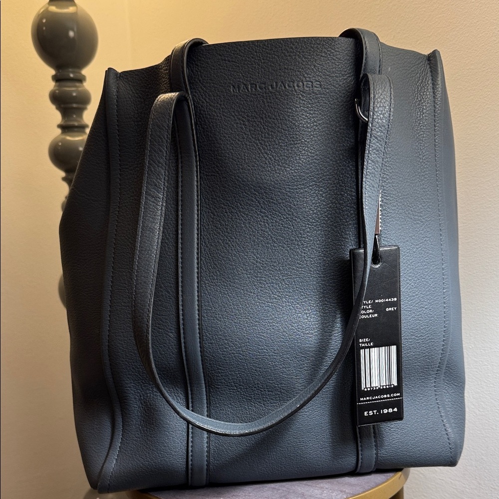 Marc Jacobs Charcoal Grey The Tag 31 Leather Tote Bag